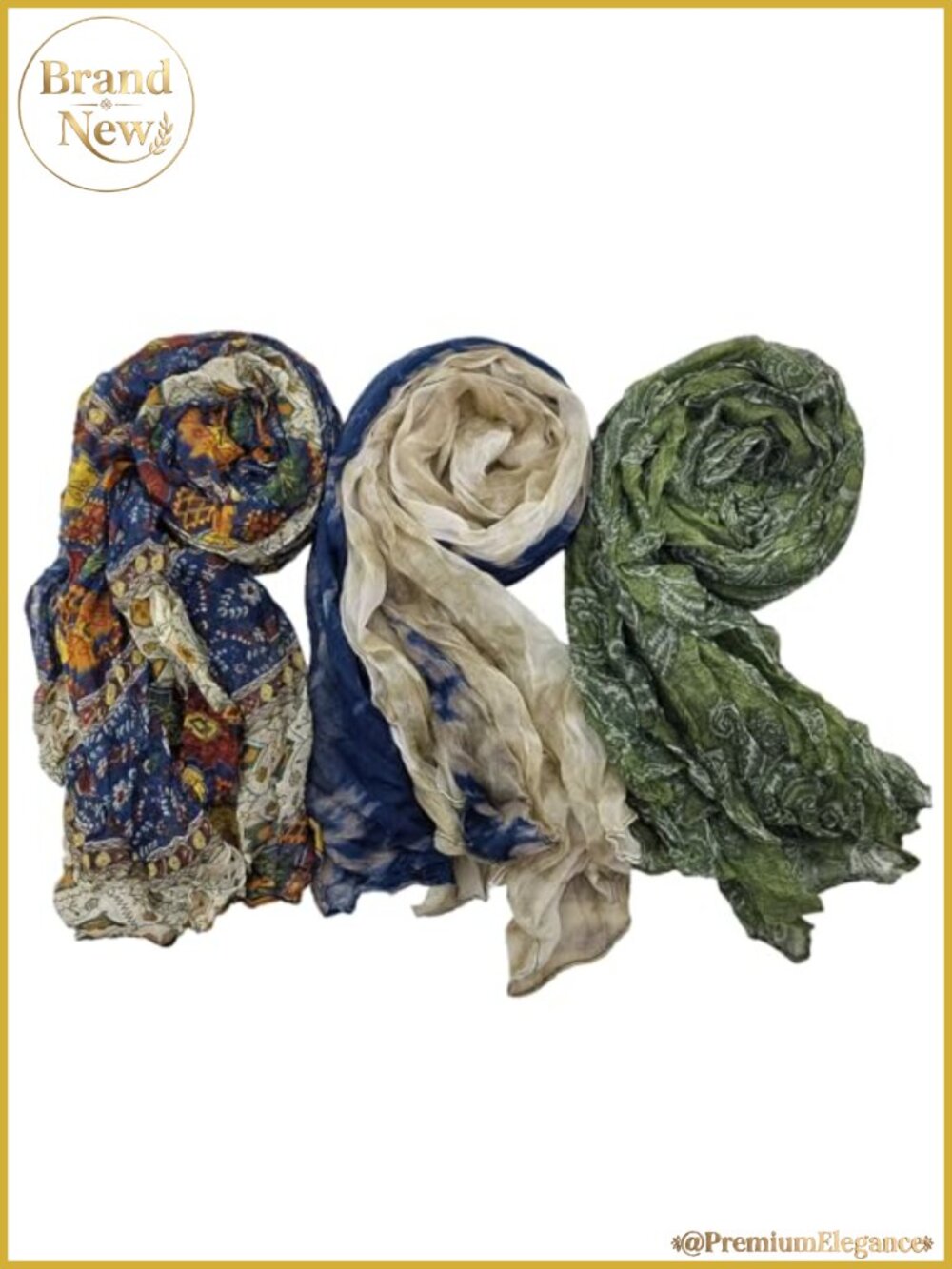 3 Pack Cotton Hemp Shawl Wrap Long Head Neck Scarf Lightweight Four Season
